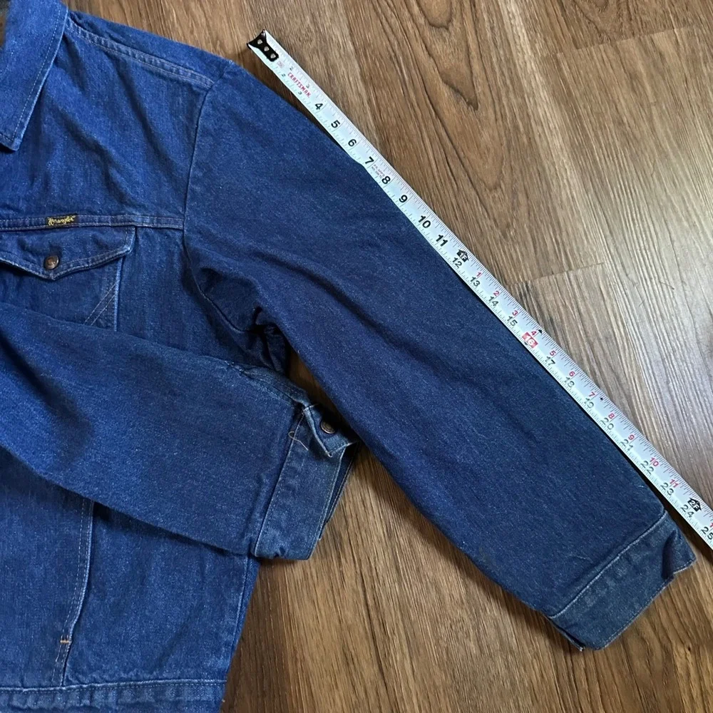 Wrangler Denim Jacket Mens 50 XL Blue 80's Vintage Western Trucker Made in USA